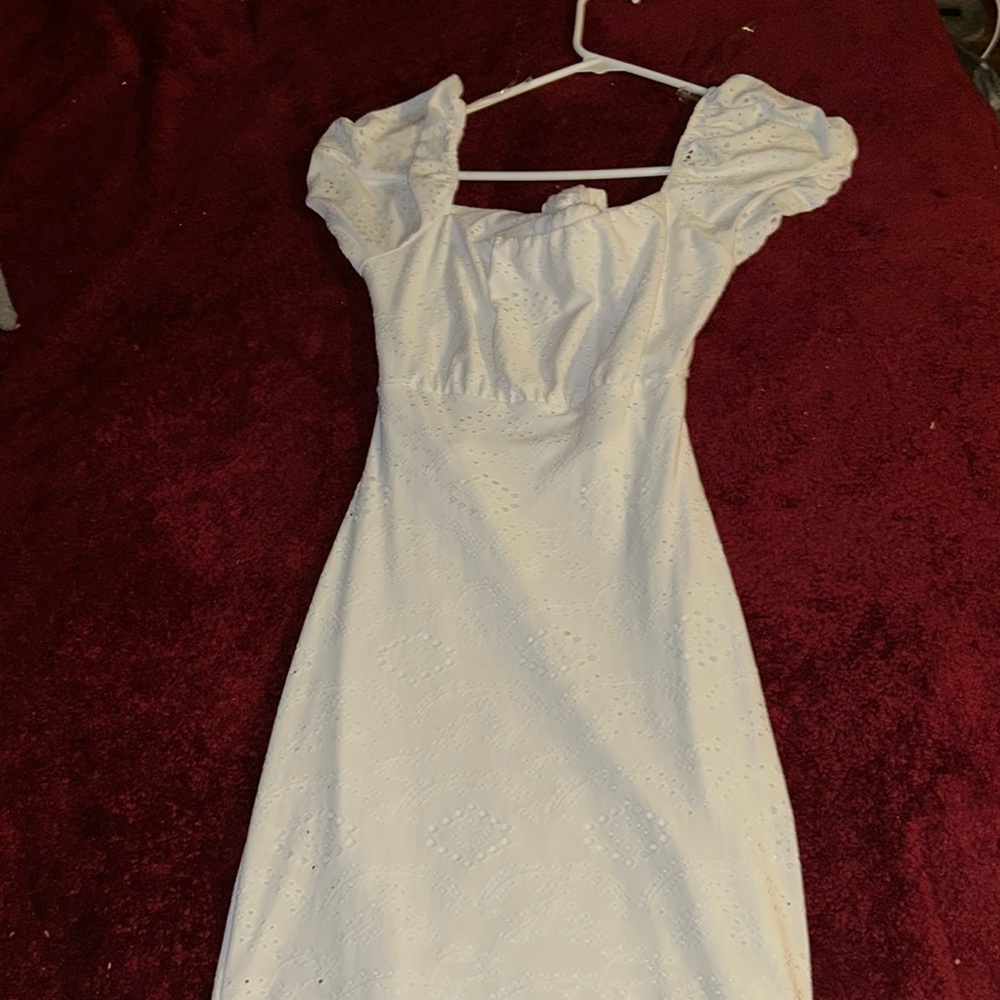 Cute White dress, under layer with open in the back!!